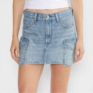 Aritzia Denim Mini Skirt - Light Blue